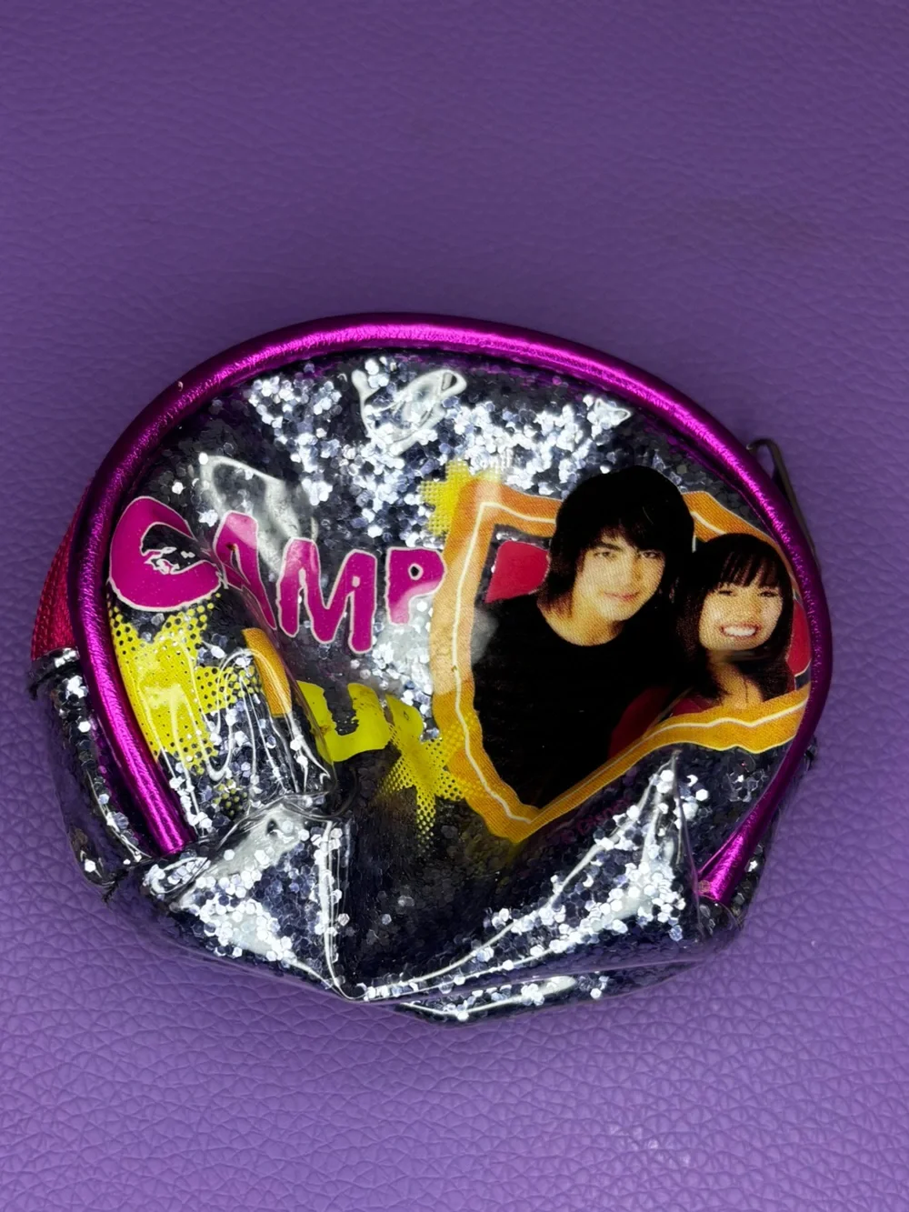 Disney‎ Channel Camp Rock Vintage Sequin Round Coin Pouch